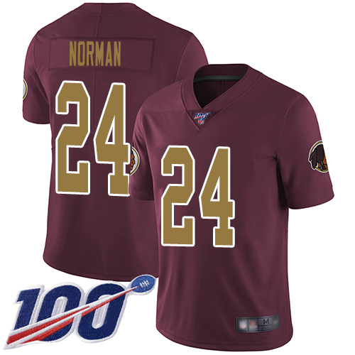 Washington Redskins Limited Burgundy Red Youth Josh Norman Alternate Jersey NFL Football #24 100th->youth nfl jersey->Youth Jersey